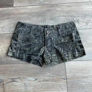 Women's Black Graphic Shorts
